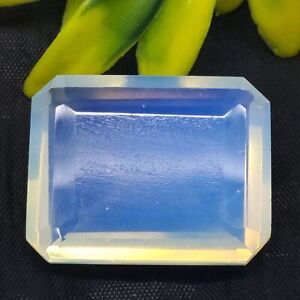 56.60 Ct Natural Yellow Opal Blue Fire Extremely Rare Emerald Certified Gemstone