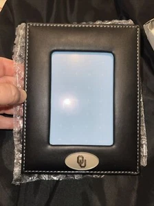 OKLAHOMA SOONERS OU Officially Picture Frame Black Leather Look - Picture 1 of 3
