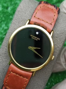 ICONIC RAYMOND WEIL GENEVE QUARTZ WATCH SWISS MADE 90s BLACK DIAL RARE - Picture 1 of 13