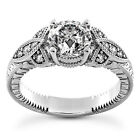 2.90 CT ROUND CUT LAB CREATED DIAMOND FANCY ENGAGEMENT RING 14K WHITE GOLD