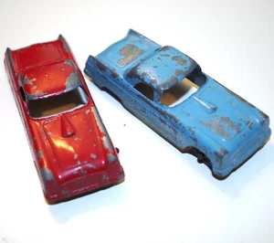 2 Vintage Tootsietoy Ford Thunderbirds 1 Blue "Faultless Filly" and 1 Red - Picture 1 of 16