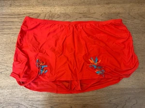 LANE BRYANT Fiesta Red Size 28 Drawstring Mid Waist Swim Skirt Bottom NWOT - Picture 1 of 2