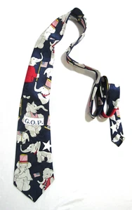 A. Rodgers G.O.P. Republican American Flag (Elephant) Necktie Made in Korea - Picture 1 of 7