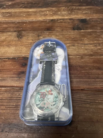 Vintage Mark McGwire Watch  Leather Band  Sept 27 1998 70 Homerun Cover