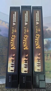 ANZACS Complete 1985 Australian Min-Series (6 Episodes) 3 VHS Tape Box Set - PAL - Picture 1 of 5