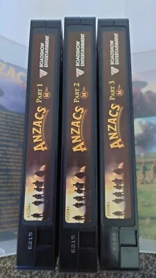ANZACS Complete 1985 Australian Min-Series (6 Episodes) 3 VHS Tape Box Set - PAL - Image 1 of 4