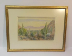 Framed W. A. Cormier Original Watercolor Painting, AZ Landscape, dated 1939 - Picture 1 of 10