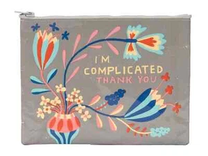 Blue Q Medium Zipper Bag I'm Complicated Thank You 7.5”x9.5”x1/4” QA266 - Picture 1 of 1