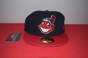 MLB New Era Cleveland Indians Chief Wahoo 1997 World Series Patch Fitted RARE - Picture 1 of 7