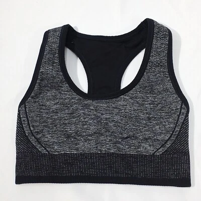 All In Motion XS Support Running Sports Racerback Bra Heather Grey Black X-Small - Image 1 of 4