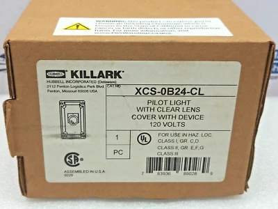 Hubbell XCS-0B24-CL Pilot Light With Clear Lens Cover With Device 120V - Image 1 of 4
