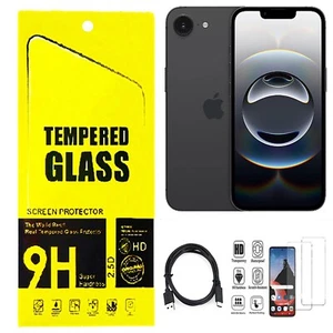 Screen Saver for Apple Iphone 16E / SE4 Tempered Glass X2 Pack with USB Charger - Picture 1 of 7