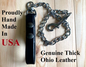 Genuine Thick Ohio Leather Keychain Proudly HANDMADE IN USA Will Last For Ages - Picture 1 of 3