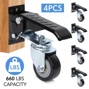 Workbench Caster Retractable Casters Kit 600Lbs Retractable Caster Swivel Castor - Picture 1 of 20