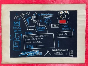 Jean-Michel Basquiat Drawing on paper (Handmade) signed and stamped - Picture 1 of 2