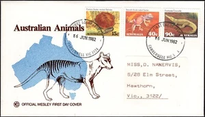 1982 Australia Reptiles & Amphibians Series II Set Of 3 Addressed WCS FDC, VGC - Bild 1 von 1