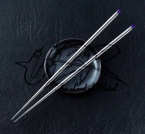UBR CUSTOM HANDMADE STAINLESS STEEL CHOPSTICKS - NON SLIP - BEST GIFT - Picture 1 of 1