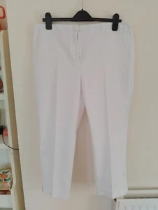 John Rocha White Cropped Trousers size 16 in excellent condition - Picture 1 of 3