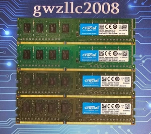 32GB (4x8GB) PC3-14900U DDR3-1866MHz 2Rx8 Non-ECC Crucial CT102464BD186D.C16FND - Picture 1 of 2