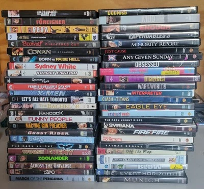 50 DVD Lot No Duplicates Action, Suspense Comedy & More DVDs  - Image 1 of 3