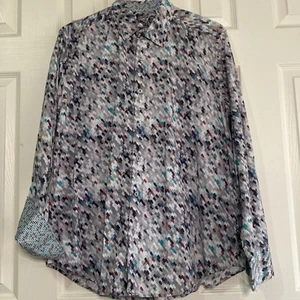 Robert Graham shirt Mens XL geometric digital all over print Flip Cuffs EUC - Picture 1 of 9