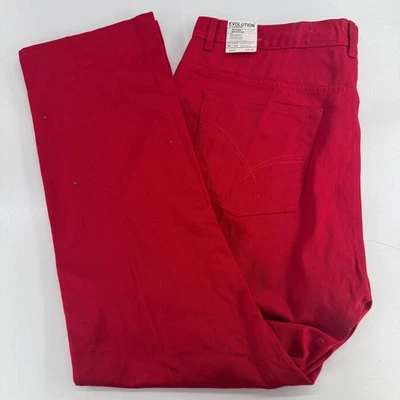 NEW Evolution in Design Jeans MENS Red Regular Fit Straight Leg Cotton 44 x 33 - Image 1 of 4