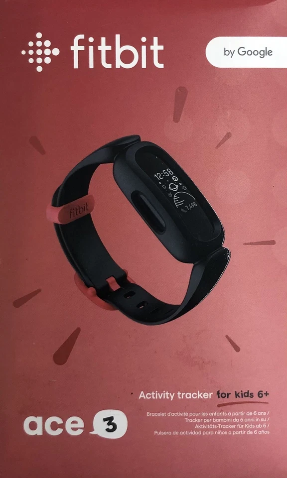 Fitbit Fitness Tracker Ace 3 para niños 8 días de duración de la batería negro/rojo deportivo Foto 1 de 1