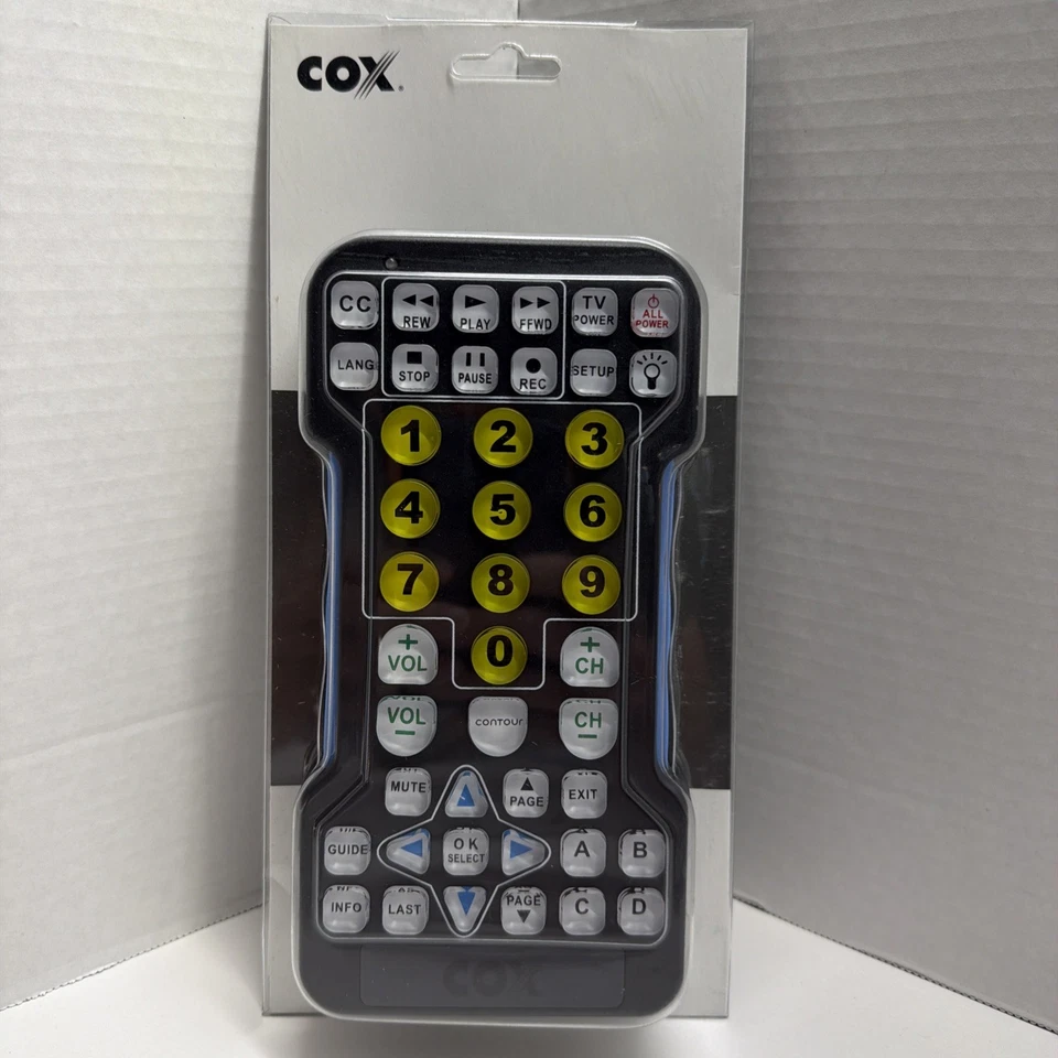 NEW SEALED Genuine COX Large Backlit Button Remote Control 8" x 3"  Settop Boxes - Image 1 of 4