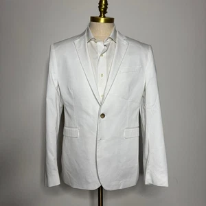 Express Innovator Extra Slim Fit White Cotton Blend Blazer - 44 Regular - Picture 1 of 9