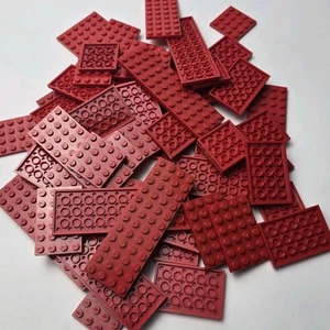 Lego rote Platten flache Steine 4x4 4x6 4x8 4x10 4x12 x20 zufällige Stücke - Bild 1 von 2
