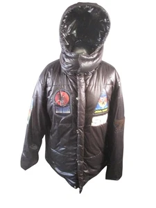 Marc Ecko Star Wars Jacke Herren Large schwarz wendbar braun Kapuze glänzend Puffer - Bild 1 von 24