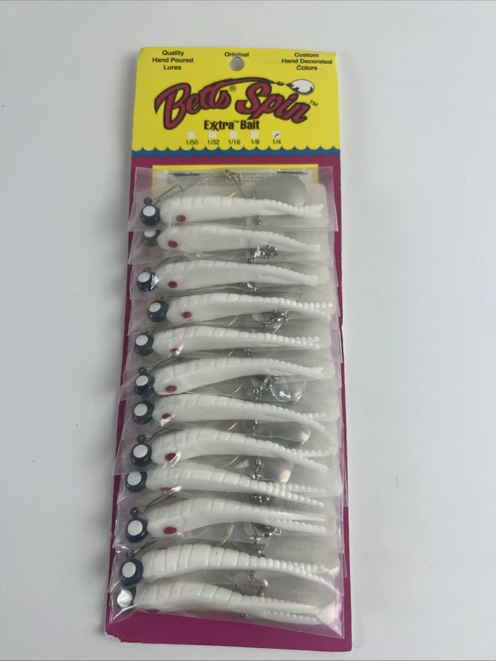Betts 025st-35n 1/4 Oz Beetle Spin Split Tail White/red Dot Card of 12 12617