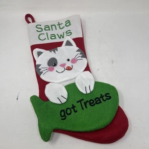 Calza Natalizia Babbo Natale Got Treats Decorazione Gatto Carino Gattino Effetto 3d - Foto 1 di 4
