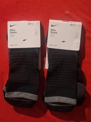 Calcetines para correr Nike Spark acolchados sin presentación (2 pares) ~ negros | para hombre: 8-9,5 ☆NUEVOS CON ETIQUETAS Foto 1 de 4
