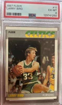 1987 FLEER LARRY BIRD #11 Boston Celtics PSA 6 - Image 1 of 2