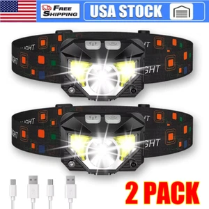 2ps Headlamp Flashlight 1200 Lumen LED Rechargeable Headlight White Red Light - Picture 1 of 8