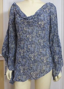 ANGIE Sheer Drop Neck Cold Shoulder Top Blouse, Multicolor, Various Sizes, NWT - Picture 1 of 5
