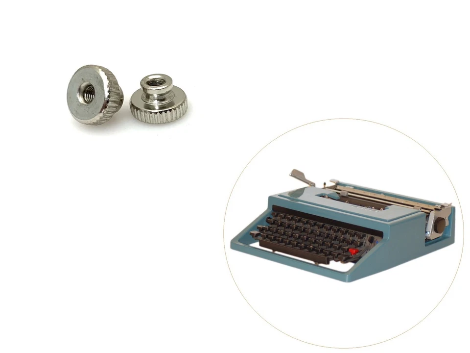 2 tuercas de pulgar para máquina de escribir Olivetti Lettera 31 carrete de cinta tornillo de repuesto Foto 1 de 1