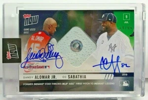 Cc Sabbathia / Sandy Alomar Jr.2019 Topps Jetzt Gu Basis Doppelt Autogramm Auto - Bild 1 von 2