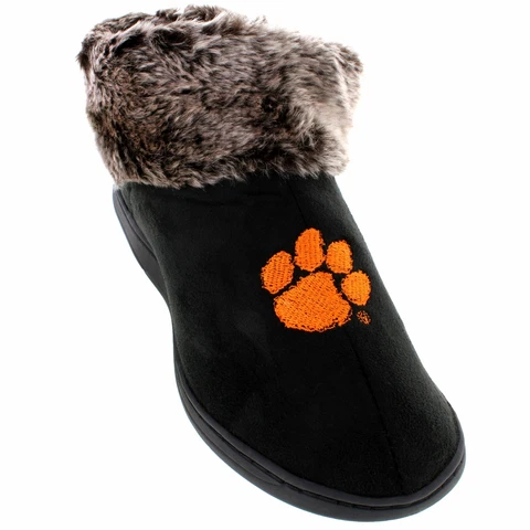 Clemson Tigers Faux Sheepskin Furry Top Slipper Cover