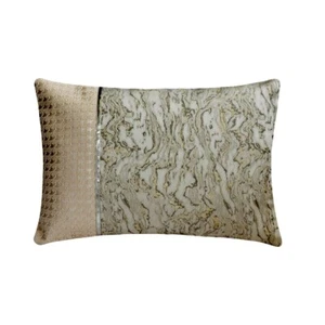 Oblong Pillow Cover Ivory Set of 2, Home Decor Silk - Calacutta Gold - Picture 1 of 3
