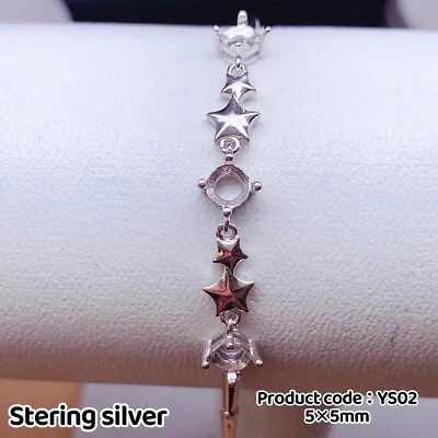 Pulsera plata 925 ajuste vacío, hágalo usted mismo ajuste en blanco, Foto 1 de 3