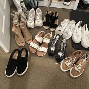 Women's Shoe Lot Of 10 Pairs Shoes, various designer and sizes - Picture 1 of 11