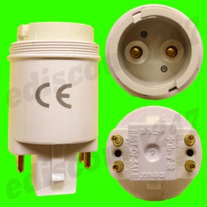 Soporte de lámpara convertidor adaptador enchufe de 4 pines G24Q/ GX24Q a BC B22 VENDEDOR DEL REINO UNIDO - Imagen 1 de 3
