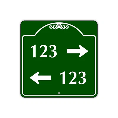 AFTERPRINTS 123 Left And Right Directional Arrows Custom Novelty Aluminum 12"x12" Metal Sign