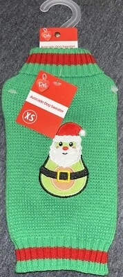 Dog Sweater Pajama Size XS Santa Claus Avocado Holiday Christmas Xmas Pet Gift - Image 1 of 2