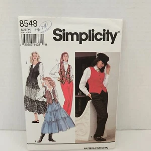 Simplicity Misses Western 3 Tier Ruffle Skirt Pants & Pointy Vest Sz 6-10 8548 - Picture 1 of 3