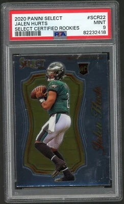 2020 Select JALEN HURTS Certified Rookies #SCR22 PSA 9 MINT RC Eagles - Image 1 of 2