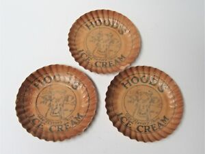 3 - Vintage HOOD'S ICE CREAM Advertising Paper Plates - Unique & Unusual NOS!