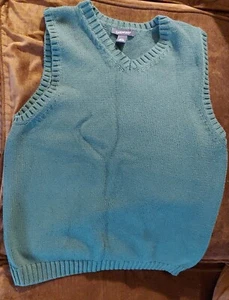Lands' End  Kids Drifter V-Neck Sweater Vest-EVERGREEN L 14-16years)Nwot #24 - Picture 1 of 2